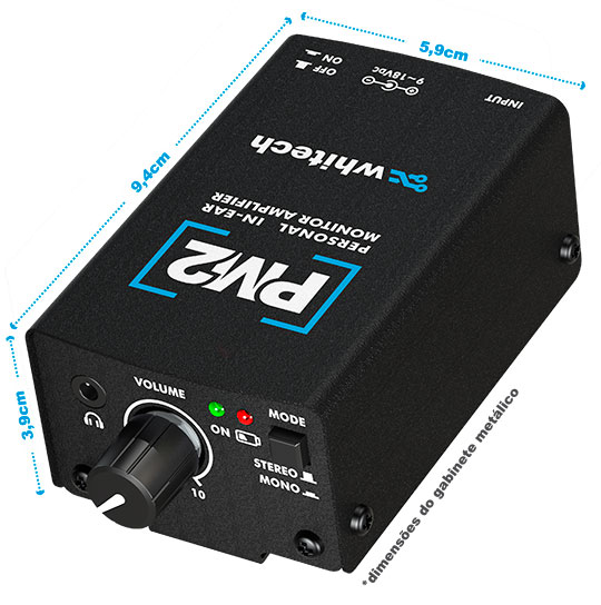 Amplificador de fone PM2 - Compartimento de bateria - Whitech